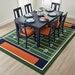 Football Field Area Rug – Green Turf Style Game Room Carpet for Sports & Kids Playroom Decor