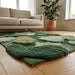 Luxury Hand Tufted Moss Rug – Green Abstract Area Carpet for Contemporary Home Décor