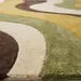Luxury Retro Wavy Area Rug – Mid Century Modern Mustard & Green Abstract Wool Rug for Stylish Interiors