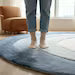 Luxury Blue Gradient Half Moon Rug – Modern Sculpted Area Rug Teppich for Stylish Interior Décor