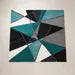 Deep Teal Geometric Wool Area Rug – Hand-Tufted Modern Abstract Rug