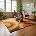 Modern Abstract Geometric Wool Area Rug – Hand-Tufted Memphis Style Design