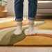 Mid-Century Modern Geometric Wool Rug – Hand-Tufted Arc Area Rug