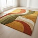 Mid-Century Modern Geometric Wool Rug – Hand-Tufted Arc Area Rug