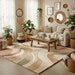 Premium and  Modern Geometric Wool Area Rug – Hand-Tufted Arc Design Rug