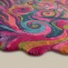 Psychedelic Swirl Hand-Tufted Wool Rug – Colorful Abstract Wavy Area Rug