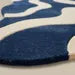 Wavy Modern Blue & Cream Area Rug – Handcrafted Abstract Curved Rug