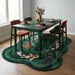 Hand-Tufted Koi Fish Wool Rug – Green Artistic Area Rug for Modern & Japandi Interiors