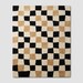 Modern Hand Tufted Checkerboard Area Rug – Neutral Squares Soft Durable Mat