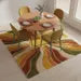 Luxury Sunburst Boho Hand Tufted Wool Rug – Retro Mid Century Area Carpet for Warm Artistic Interiors