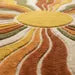 Luxury Sunburst Boho Hand Tufted Wool Rug – Retro Mid Century Area Carpet for Warm Artistic Interiors