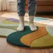 Luxury Irregular Hand Tufted Wool Abstract Rug – Retro Modern Color Block Sculpted Area Carpet for Artistic Interiors