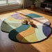 Luxury Irregular Hand Tufted Wool Abstract Rug – Retro Modern Color Block Sculpted Area Carpet for Artistic Interiors