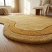Luxury Modern Hand Tufted Mustard Abstract Rug – Organic Sculpted Wool Area Carpet for Warm Minimal Interiors