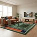 Football Field Area Rug – Green Turf Style Game Room Carpet for Sports & Kids Playroom Decor
