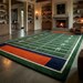 Football Field Area Rug – Green Turf Style Game Room Carpet for Sports & Kids Playroom Decor