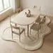 Luxury Hand Tufted Wool Abstract Rug – Sculptural Ivory Minimalist Area Carpet for Modern Homes