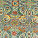 Hand Knotted Oushak Rug – Traditional Turkish Vintage Floral Carpet