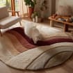 Modern Sunset Waves Hand-Tufted Round Area Rug